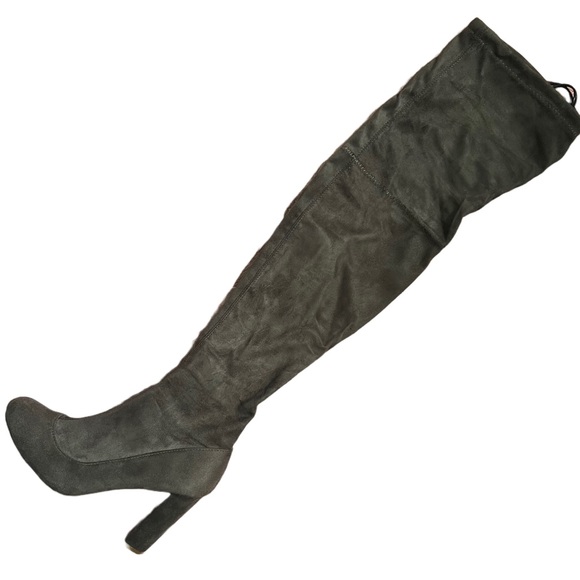 LILIANA BROWN “KENZY-6” OVER THE KNEE CHUNKY HEEL BOOT WITH DRAWSTRING SIZE 7.5 - Picture 10 of 11